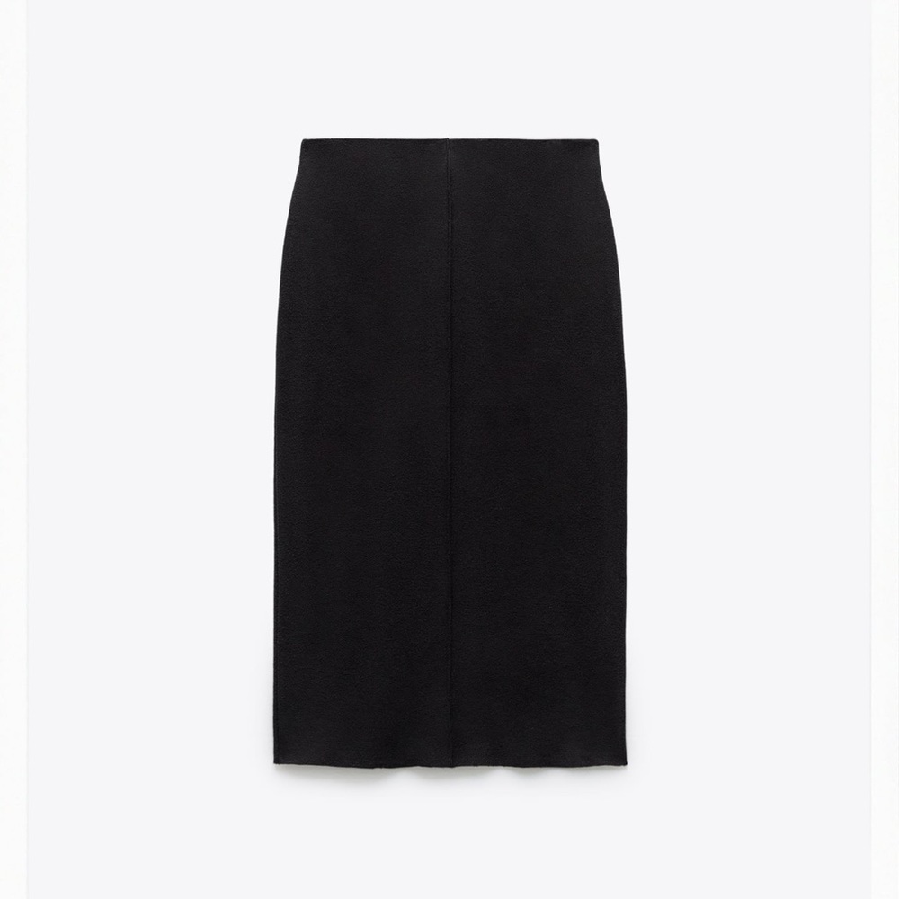 Zara Black knit midi sweater skirt